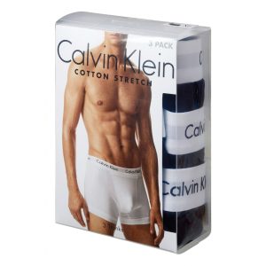 Calvin Klein Men’s Cotton Stretch Trunks – Classic 3-Pack (Black, Grey, White)